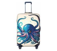 HJLUUFT Blue and Purple Octopus Print Travel Luggage Cover Suitcase Cover Protector Suitcase Washable Baggage Covers Anti-Scratch
