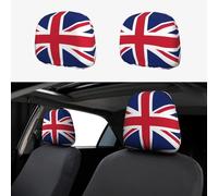 HJLUUFT British flag Car Headrest Covers Set of 2, Polyester Fabric, Easy Installation, All-Season Protection Car accessories