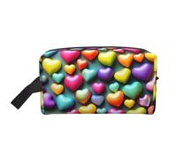 HJLUUFT colorful Rainbow Hearts print Toiletry Bag for Men Women Traveling Toiletry Organizer Bag for Adult Door Room Essentials, White, One Size