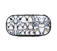 HJLUUFT Cute Baby Penguins Sketch print Pencil Bag Pouch Case,Pen Bags Pencil Pouch Organizer for Office College School Daily Use, Black, One Size, Cute