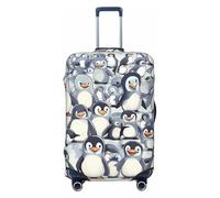 HJLUUFT Cute Baby Penguins Sketch Print Suitcase Cover Travel Luggage Cover Protector Suitcase Washable Baggage Covers Anti-Scratch