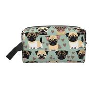 HJLUUFT Cute Chihuahua Pug Pattern print Toiletry Bag for Men Women Traveling Toiletry Organizer Bag for Adult Door Room Essentials, White, One Size