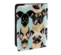 HJLUUFT Cute Chihuahua Pug Print Leather Passport Cover for Men Women, Travel Wallet Passport Holder Case for Family