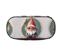 HJLUUFT Cute Gnome Print Pencil Case for Office College School Daily Use, Black, One Size, Cute