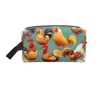 HJLUUFT Cute Rooster Chickens print Toiletry Bag for Men Women Traveling Toiletry Organizer Bag for Adult Door Room Essentials, White, One Size