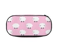 HJLUUFT Cute Sheep Print Pencil Case for Office College School Daily Use, Black, One Size, Cute