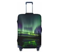 HJLUUFT Dark Northern Lights Print Suitcase Cover Travel Luggage Cover Protector Suitcase Washable Baggage Covers Anti-Scratch