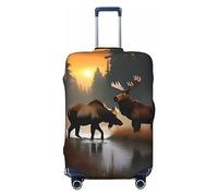 HJLUUFT Deer Bear Moose Print Travel Luggage Cover Suitcase Cover Protector Suitcase Washable Baggage Covers Anti-Scratch