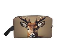 HJLUUFT Deer head printing print Toiletry Bag for Men Women Traveling Toiletry Organizer Bag for Adult Door Room Essentials, White, One Size