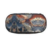 HJLUUFT Dragons and Castles print Pencil Bag Pouch Case,Pen Bags Pencil Pouch Organizer for Office College School Daily Use