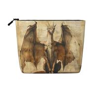 HJLUUFT Dragons from the archives print Travel Makeup Bags Cosmetic Organizer Bag Large Capacity Make up Bag Toiletry Bag for Women, Black, One Size