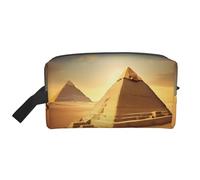HJLUUFT Egyptian Pyramid in Desert print Toiletry Bag for Men Women Traveling Toiletry Organizer Bag for Adult Door Room Essentials, White, One Size