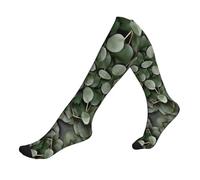 HJLUUFT Eucalyptus Leaves Compression Socks for Men and Women - Moisture-Wicking Socks, Diabetic and Neuropathy Socks