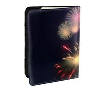 HJLUUFT Explosion Fireworks 3D Print Leather Passport Wallet for Men Women, Passport Holder Case Travel Passport Cover for Family