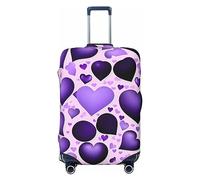 HJLUUFT Fashional Purple Heart Print Travel Luggage Cover Suitcase Cover Protector Suitcase Washable Baggage Covers Anti-Scratch