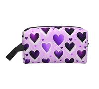HJLUUFT Fashional Purple Hearts print Toiletry Bag for Men Women Traveling Toiletry Organizer Bag for Adult Door Room Essentials, White, One Size