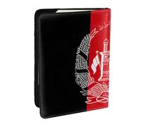 HJLUUFT Flag of Afghanistan Print Leather Passport Cover for Men Women, Travel Wallet Passport Holder Case for Family