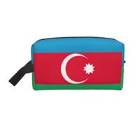 HJLUUFT Flag of Azerbaijan print Travel Toiletry Bag, Portable Makeup Cosmetic Bag Travel Essentials Organizer Travel Bag, White, One Size