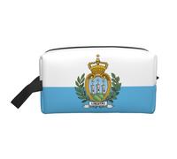 HJLUUFT Flag of San Marino print Travel Toiletry Bag, Portable Makeup Cosmetic Bag Travel Essentials Organizer Travel Bag, White, One Size