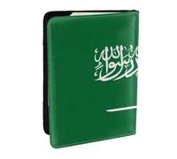 HJLUUFT Flag of Saudi Arabia Print Leather Passport Cover for Men Women, Travel Wallet Passport Holder Case for Family