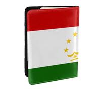 HJLUUFT Flag of Tajikistan Print Leather Passport Case, Passport Cover with Credit Card Holder for Women Men Family ID Travel