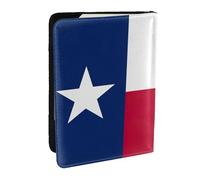 HJLUUFT Flag of Texas Print Leather Passport Cover for Men Women, Travel Wallet Passport Holder Case for Family