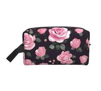 HJLUUFT Floral Flowers Rose Pink print Toiletry Bag for Men Women Traveling Toiletry Organizer Bag for Adult Door Room Essentials, White, One Size