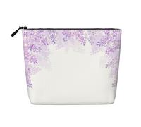 HJLUUFT Framing Lilac Flowers print Travel Makeup Bags Cosmetic Organizer Bag Large Capacity Make up Bag Toiletry Bag for Women, Black, One Size