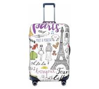 HJLUUFT French Paris Tour Eiffel Tower Print Suitcase Cover Travel Luggage Cover Protector Suitcase Washable Baggage Covers Anti-Scratch