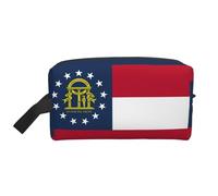 HJLUUFT Georgia Flag Print Travel Toiletry Bag, Portable Makeup Cosmetic Bag, Travel Utensils, Organiser, Travel Bag, White/Opulent Garden, One Size, White/Opulent Garden, standard size