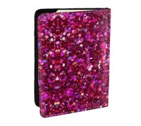 HJLUUFT Glitter Pattern Print Leather Passport Case, Passport Cover with Credit Card Holder for Women Men Family ID Travel