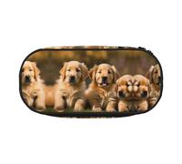 HJLUUFT Golden Retriever dogs puppies pets print Makeup Cosmetic Bag Stationary Kawaii Pencil Box Pouch Gadget Organizer Bag with Zipper