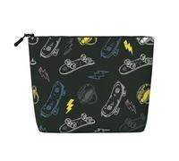 HJLUUFT Graffiti Skateboard print Makeup Bag Travel Toiletry Bag,Make Up Bags for Women Makeup Organizer Toiletries Accessories, Black, One Size