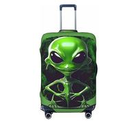 HJLUUFT Green Alien Print Travel Luggage Cover Suitcase Cover Protector Suitcase Washable Baggage Covers Anti-Scratch