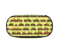 HJLUUFT Green Fields Farming Machine print Makeup Cosmetic Bag Stationary Kawaii Pencil Box Pouch Gadget Organizer Bag with Zipper