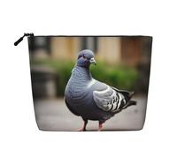 HJLUUFT Grey Pigeon print Makeup Bag Travel Toiletry Bag,Make Up Bags for Women Makeup Organizer Toiletries Accessories, Black, One Size