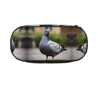 HJLUUFT Grey Pigeon print Pencil Case Simple Sturdy Multifunctional Pencil Bag Office Stationery Organizer