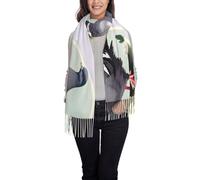 HJLUUFT Grey Pigeon print print Women Scarf Christmas Scarves for Women,Christmas Pattern Print Women's Holiday Festival Scarf, Black, One size