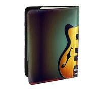 HJLUUFT Guitar Bass Music Musical Instruments Print Leather Passport Wallet for Men Women, Passport Holder Case Travel Passport Cover for Family