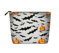 HJLUUFT Halloween Flying Bats print Travel Makeup Bags Cosmetic Organizer Bag Large Capacity Make up Bag Toiletry Bag for Women, Black, One Size