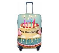 HJLUUFT Happy Birthday Big Cake Print Travel Luggage Cover Suitcase Cover Protector Suitcase Washable Baggage Covers Anti-Scratch