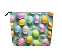HJLUUFT Happy Easter Holiday print Makeup Bag Travel Toiletry Bag,Make Up Bags for Women Makeup Organizer Toiletries Accessories, Black, One Size