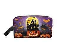 HJLUUFT Happy Halloween Day print Toiletry Bag for Men Women Traveling Toiletry Organizer Bag for Adult Door Room Essentials, White, One Size