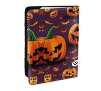 HJLUUFT Happy-Halloween-Day Trick-Or-Treat Print Leather Passport Wallet for Men Women, Passport Holder Case Travel Passport Cover for Family