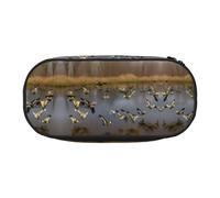 HJLUUFT Hunting Flying Wild Ducks print Pencil Case Simple Sturdy Multifunctional Pencil Bag Office Stationery Organizer