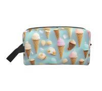 HJLUUFT ice cream and Waffle Pattern print Toiletry Bag for Men Women Traveling Toiletry Organizer Bag for Adult Door Room Essentials, White, One Size