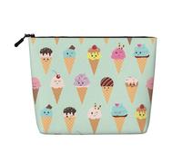 HJLUUFT Ice Cream Cones print Makeup Bag Travel Toiletry Bag,Make Up Bags for Women Makeup Organizer Toiletries Accessories, Black, One Size