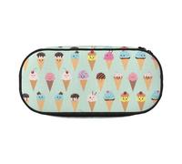 HJLUUFT Ice Cream Cones print Pencil Case Simple Sturdy Multifunctional Pencil Bag Office Stationery Organizer