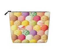HJLUUFT Ice Cream print Makeup Bag Travel Toiletry Bag,Make Up Bags for Women Makeup Organizer Toiletries Accessories, Black, One Size