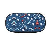 HJLUUFT Ice Hockey print print Makeup Cosmetic Bag Stationary Kawaii Pencil Box Pouch Gadget Organizer Bag with Zipper